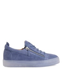 Baskets basses en cuir bleues Giuseppe Zanotti