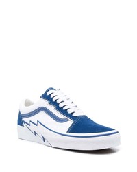 Baskets basses en cuir bleues Vans