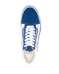 Baskets basses en cuir bleues Vans