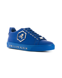 Baskets basses en cuir bleues Philipp Plein