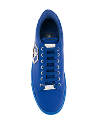 Baskets basses en cuir bleues Philipp Plein