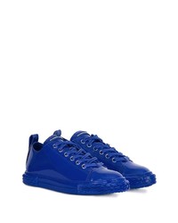 Baskets basses en cuir bleues Giuseppe Zanotti