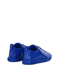 Baskets basses en cuir bleues Giuseppe Zanotti