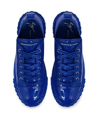 Baskets basses en cuir bleues Giuseppe Zanotti