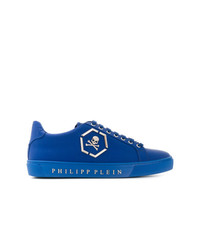 Baskets basses en cuir bleues Philipp Plein