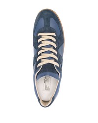 Baskets basses en cuir bleues Maison Margiela