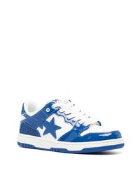 Baskets basses en cuir bleues A Bathing Ape