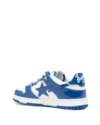 Baskets basses en cuir bleues A Bathing Ape