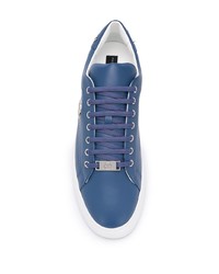 Baskets basses en cuir bleues Philipp Plein