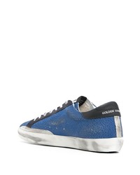 Baskets basses en cuir bleues Golden Goose