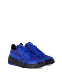 Baskets basses en cuir bleues Giuseppe Zanotti