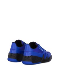 Baskets basses en cuir bleues Giuseppe Zanotti