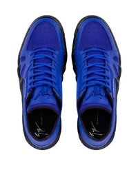 Baskets basses en cuir bleues Giuseppe Zanotti