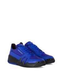 Baskets basses en cuir bleues Giuseppe Zanotti