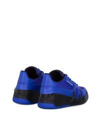 Baskets basses en cuir bleues Giuseppe Zanotti