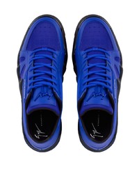 Baskets basses en cuir bleues Giuseppe Zanotti