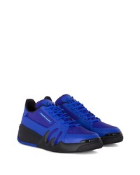 Baskets basses en cuir bleues Giuseppe Zanotti