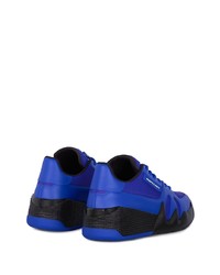 Baskets basses en cuir bleues Giuseppe Zanotti