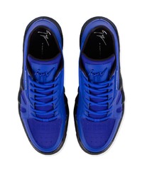 Baskets basses en cuir bleues Giuseppe Zanotti