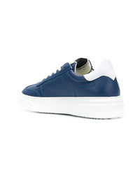 Baskets basses en cuir bleues Philippe Model