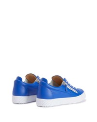 Baskets basses en cuir bleues Giuseppe Zanotti