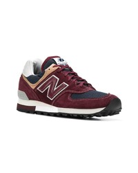 Baskets basses en cuir bordeaux New Balance