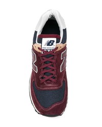 Baskets basses en cuir bordeaux New Balance