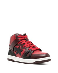 Baskets basses en cuir bordeaux A Bathing Ape