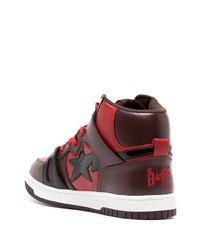 Baskets basses en cuir bordeaux A Bathing Ape