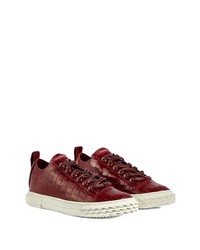 Baskets basses en cuir bordeaux Giuseppe Zanotti