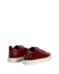 Baskets basses en cuir bordeaux Giuseppe Zanotti