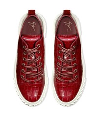 Baskets basses en cuir bordeaux Giuseppe Zanotti