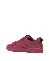 Baskets basses en cuir bordeaux Diesel