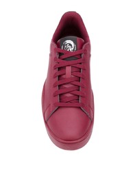 Baskets basses en cuir bordeaux Diesel