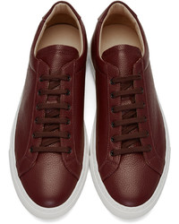 Baskets basses en cuir bordeaux Common Projects