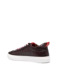 Baskets basses en cuir bordeaux Giuliano Galiano