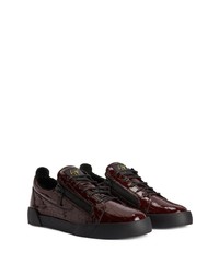 Baskets basses en cuir bordeaux Giuseppe Zanotti