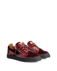 Baskets basses en cuir bordeaux Giuseppe Zanotti