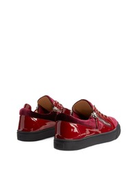 Baskets basses en cuir bordeaux Giuseppe Zanotti