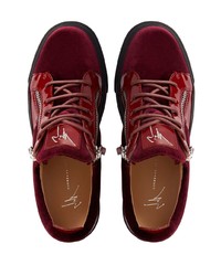 Baskets basses en cuir bordeaux Giuseppe Zanotti