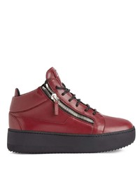 Baskets basses en cuir bordeaux Giuseppe Zanotti