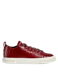 Baskets basses en cuir bordeaux Giuseppe Zanotti