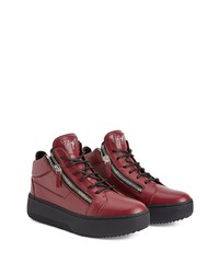 Baskets basses en cuir bordeaux Giuseppe Zanotti