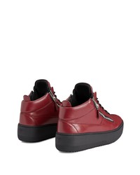 Baskets basses en cuir bordeaux Giuseppe Zanotti