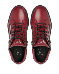 Baskets basses en cuir bordeaux Giuseppe Zanotti