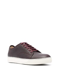 Baskets basses en cuir bordeaux Lanvin