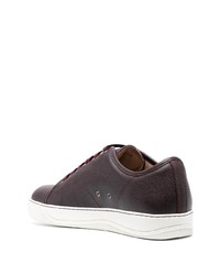 Baskets basses en cuir bordeaux Lanvin