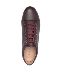 Baskets basses en cuir bordeaux Lanvin