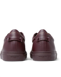 Baskets basses en cuir bordeaux Givenchy