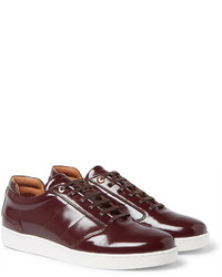 Baskets basses en cuir bordeaux WANT Les Essentiels